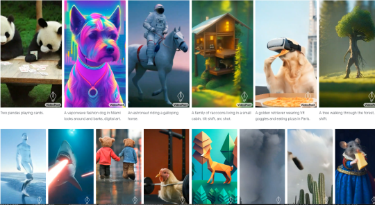 Screenshot of Google's VideoPoet website.