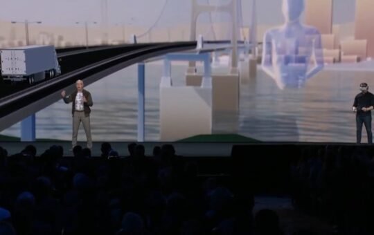 Lars Svenqvist shows off Volvo's digital twin technology.