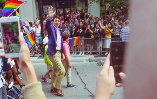 Canadian Prime Minister Justin Trudeau at a 2017 Pride Parade (Joy Real/Unsplash)