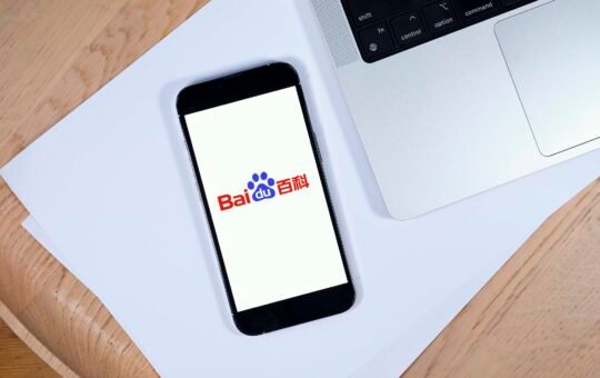 Baidu logo on a mobile smartphone as the China tech giant unveils ERNIE X1 Turbo and 4.5 Turbo, two fast models that boast impressive performance in benchmarks alongside dramatic cost reductions.