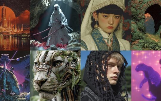 Example images generated by the Midjourney V7 image generation model that has been released in alpha for testing by the AI community.