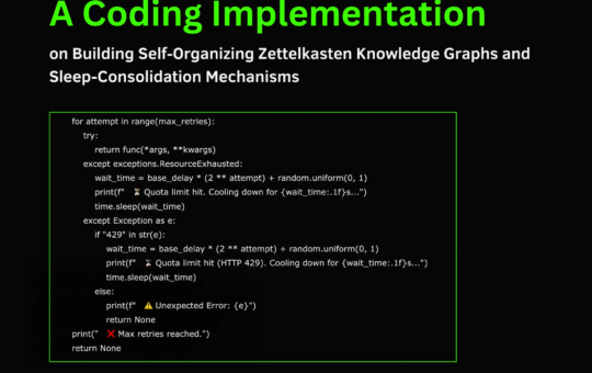 A Coding Implementation on Building Self-Organizing Zettelkasten Knowledge Graphs and Sleep-Consolidation Mechanisms