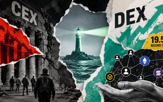 Nearly 1 in 5 crypto spot trades now happen on DEXs as centralized exchange volume collapses