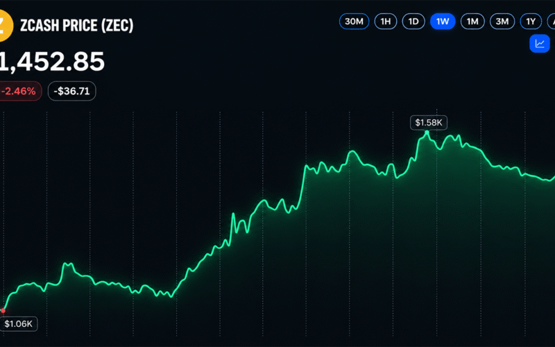 Zcash Price Holds Above $1,440 After Sharp Rally Pullback