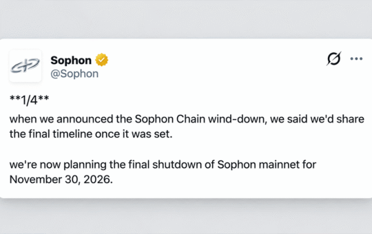 Sophon Set to Pull Plug on Layer 2 Network After $70M Funding Push – Bitcoin News
